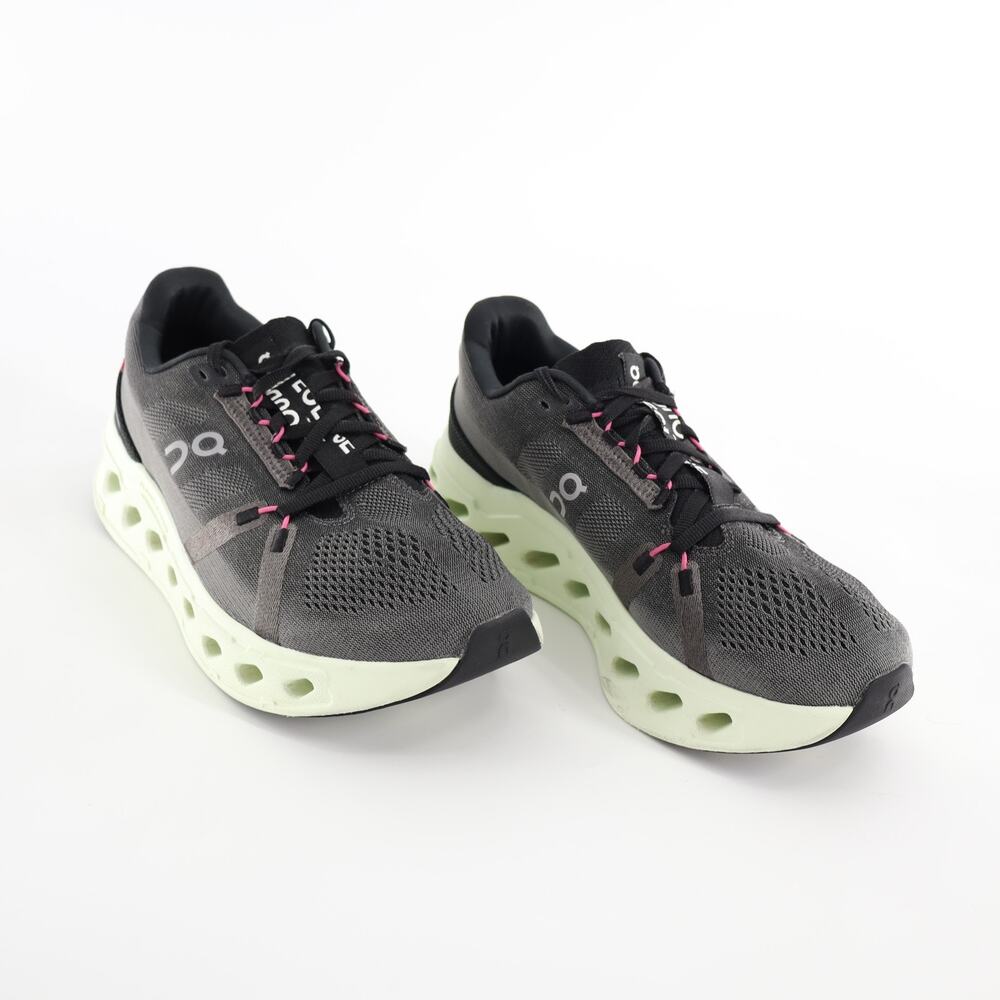 On Women's Sz 10 Cloudeclipse Running Shoes Black/Green Lightweight Sneakers